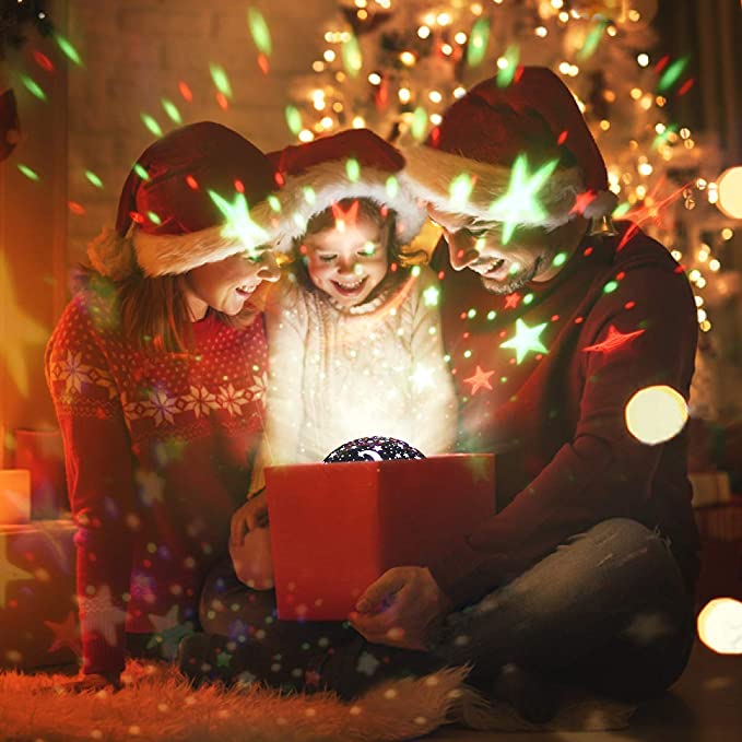 Proiector LED cu alimentare USB, model "Galaxy Stars" cu 9 moduri de afisare