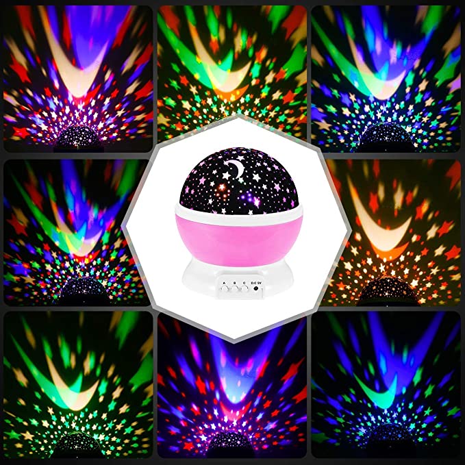 Proiector LED cu alimentare USB, model "Galaxy Stars" cu 9 moduri de afisare