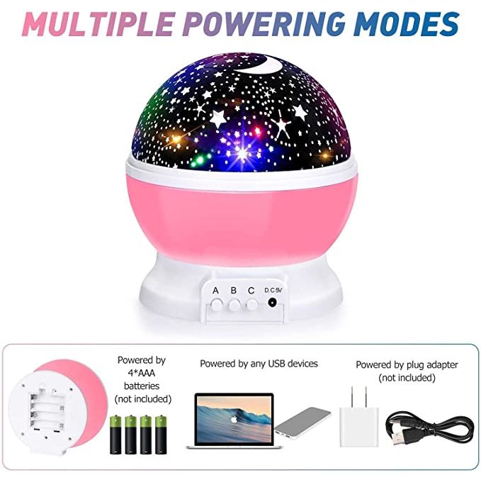 Proiector LED cu alimentare USB, model "Galaxy Stars" cu 9 moduri de afisare