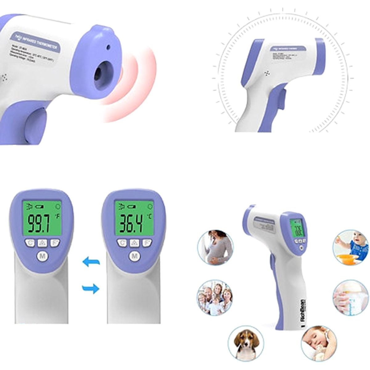 Termometru electronic cu infrarosu, Contactless