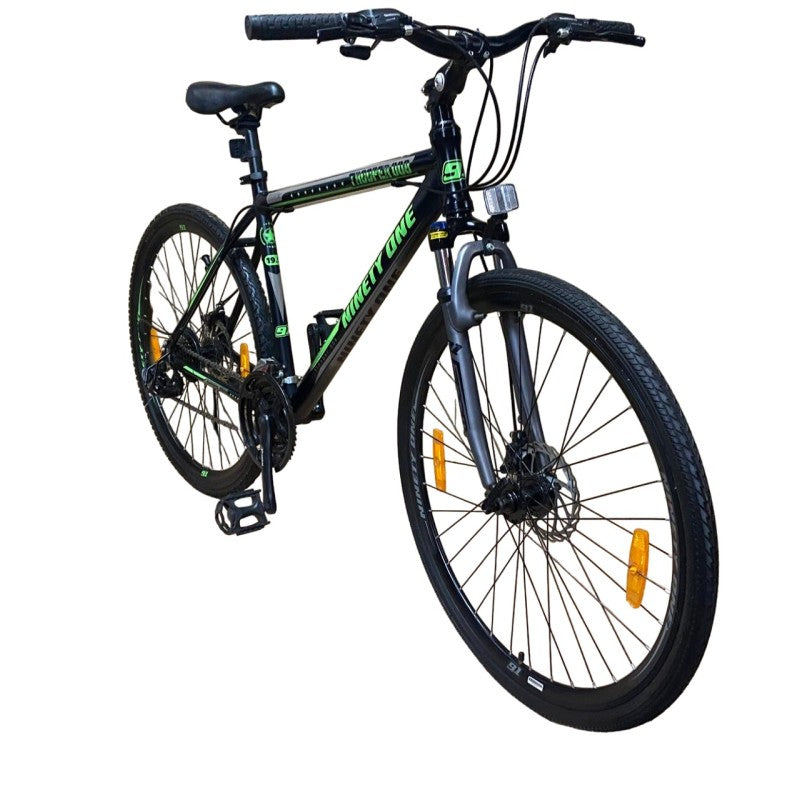 Bicicleta hibrida 700C, de munte si oras, cadru 18 inch aluminiu, 21 viteze Shimano, frane pe disc