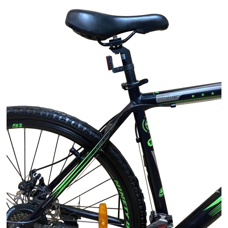 Bicicleta hibrida 700C, de munte si oras, cadru 18 inch aluminiu, 21 viteze Shimano, frane pe disc