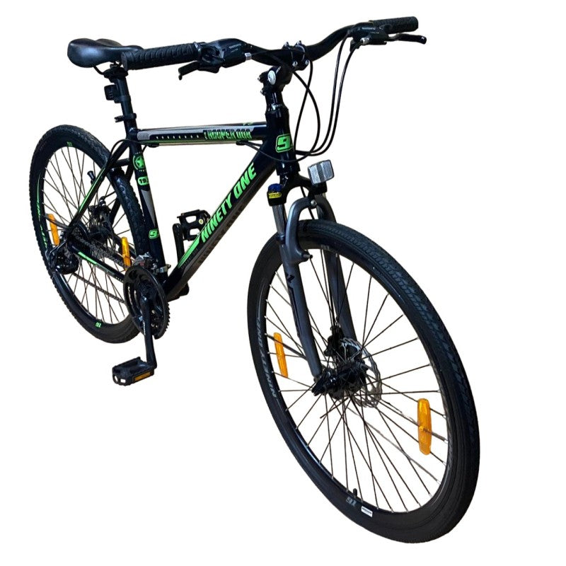 Bicicleta hibrida 700C, de munte si oras, cadru 18 inch aluminiu, 21 viteze Shimano, frane pe disc