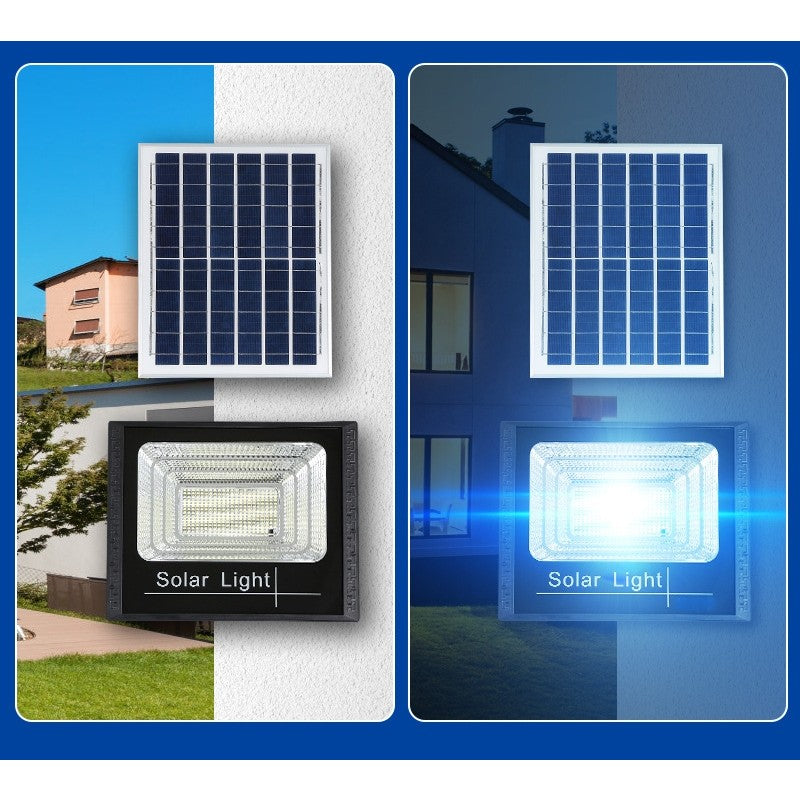 Proiector LED SMD 400W cu incarcare solara Smart, panou solar, cu telecomanda, suport prindere, material ABS, 12AH, 473 LED-uri, 969Lm, 20x15 cm, negru