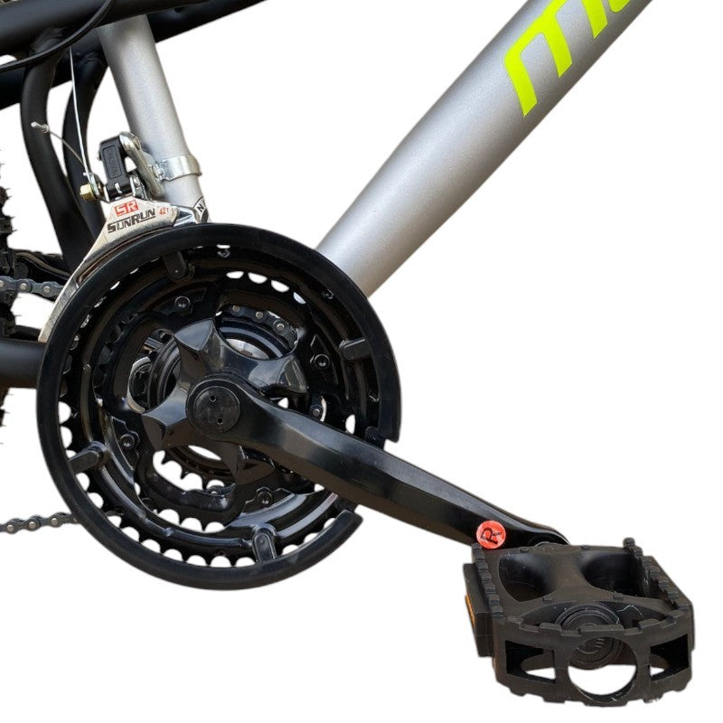 Bicicleta Mountain Bike 26 inch, dubla suspensie, V-brake, 18 viteze, cadru otel, gri