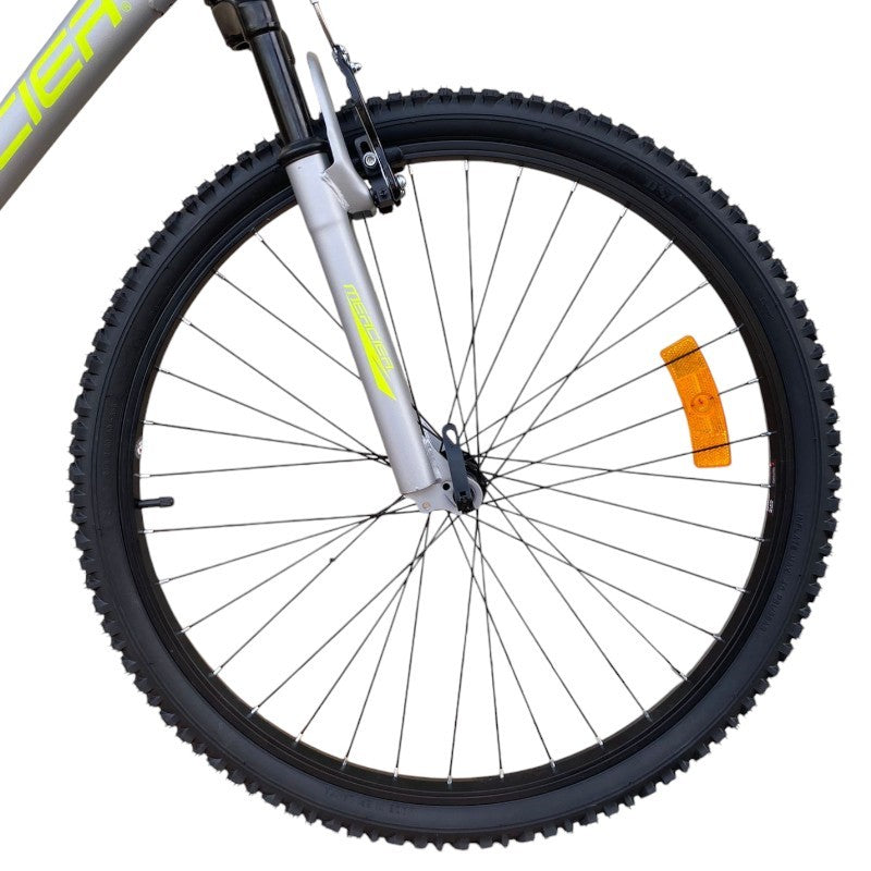 Bicicleta Mountain Bike 26 inch, dubla suspensie, V-brake, 18 viteze, cadru otel, gri