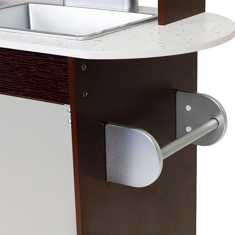 Bucatarie pentru copii, utilata cu frigider, chiuveta, aragaz, cuptor cu microunde, telefon, 83x30x95 cm, MDF