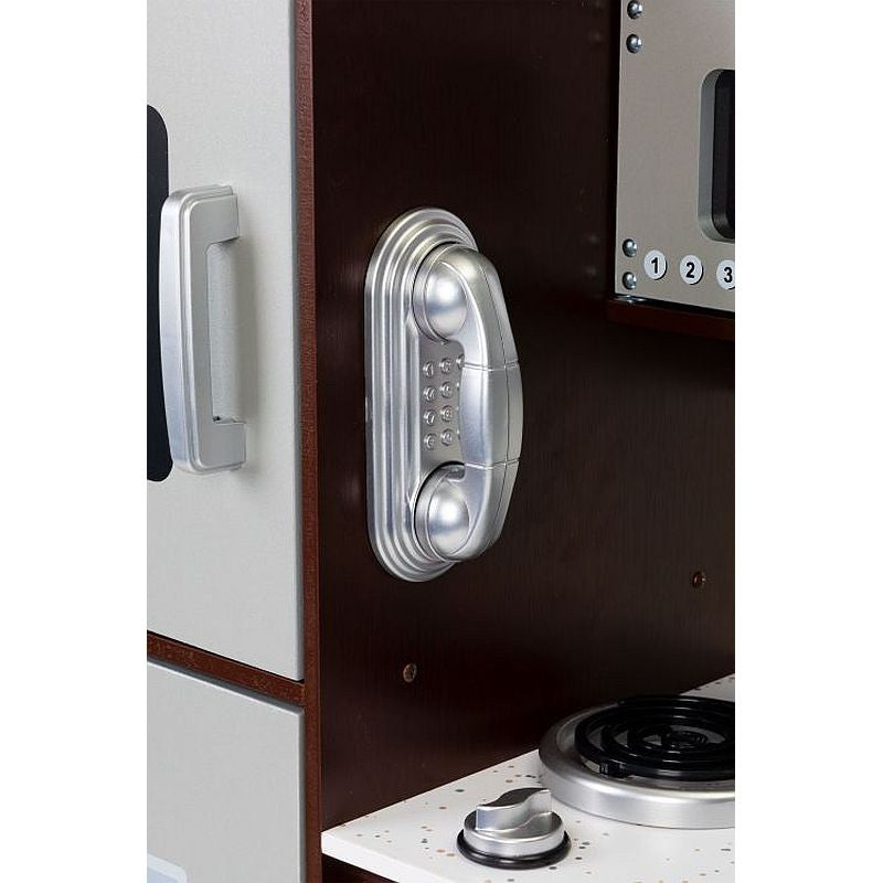 Bucatarie pentru copii, utilata cu frigider, chiuveta, aragaz, cuptor cu microunde, telefon, 83x30x95 cm, MDF