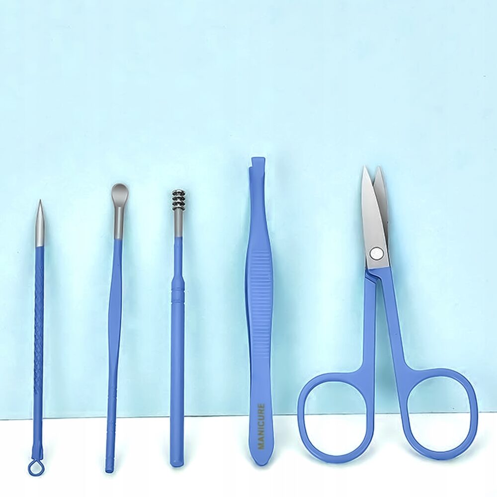 Set Manichiura si Pedichiura 16-in-1 cu plic din piele ecologica, model "MANI-CUT"