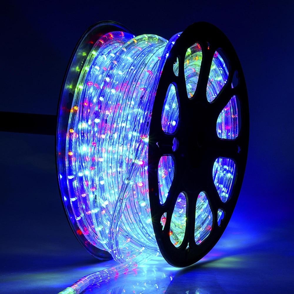 Instalatie Craciun, 100 m, 2400 Led-uri, Furtun Luminos, Multicolor, Transformator, 8 jocuri de lumini, Sectionabila, 220 V, Smart
