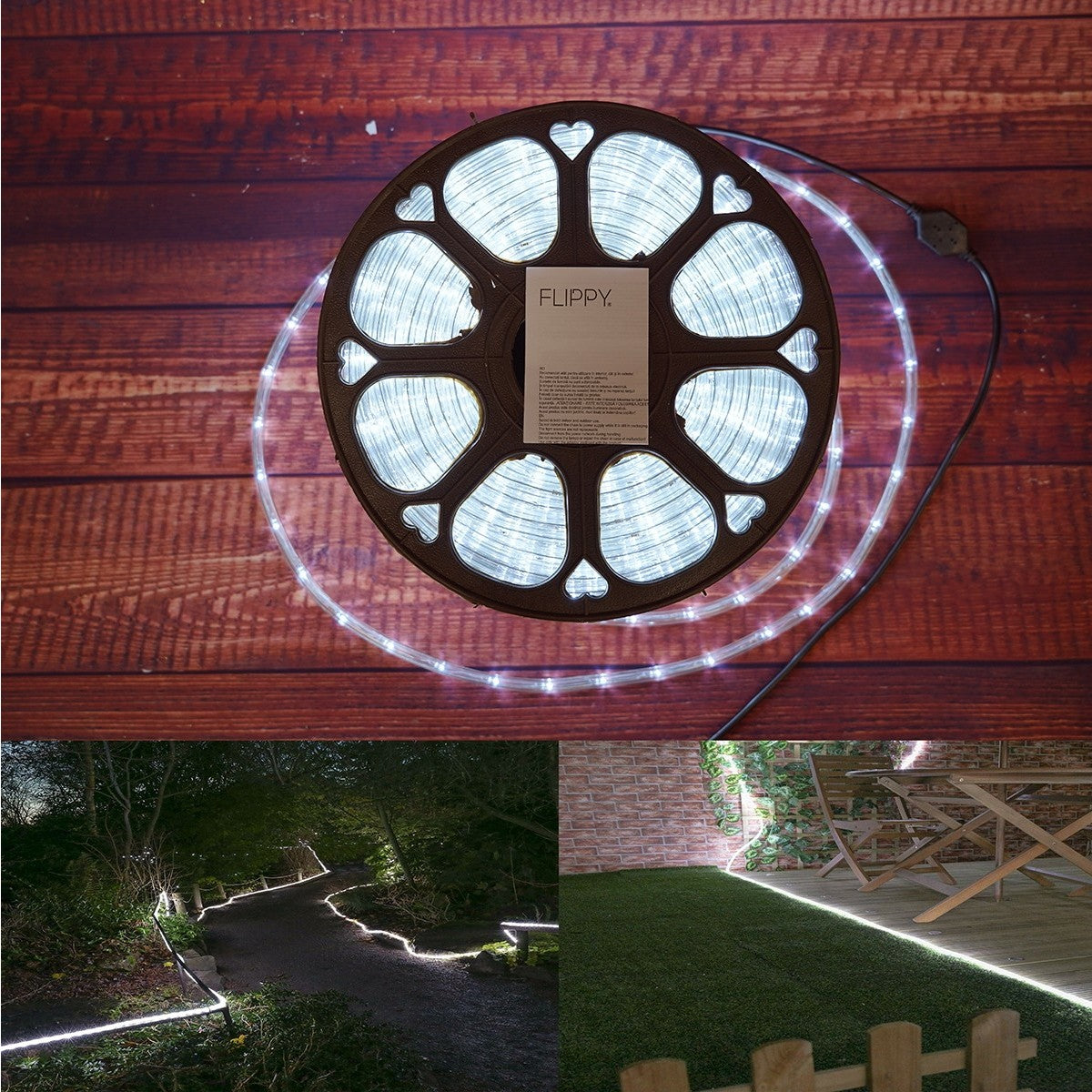 Instalatie Craciun, 50 m, 1200 Led-uri, Furtun Luminos, Alb rece, Transformator, Sectionabila, 220 V, Smart