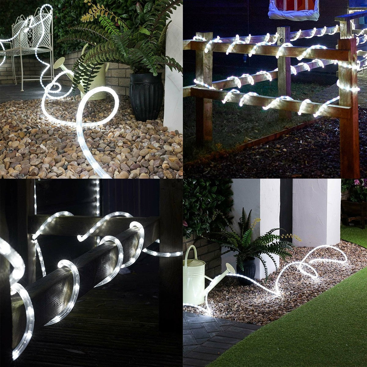 Instalatie Craciun, 50 m, 1200 Led-uri, Furtun Luminos, Alb rece, Transformator, Sectionabila, 220 V, Smart