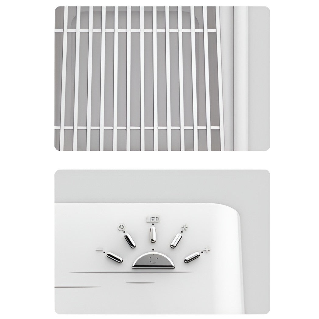 Mini Incalzitor pentru Birou, Smart, Incalzire si Racire, 1000-1200W, cu Lumini, cu Maner, Lungime Cablu 1.5 m, 3 Trepte de Temperatura, 15.3x13.8x22.5 cm, Alb