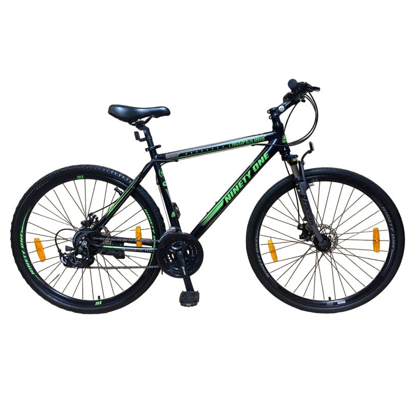 Bicicleta hibrida 700C, de munte si oras, cadru 18 inch aluminiu, 21 viteze Shimano, frane pe disc