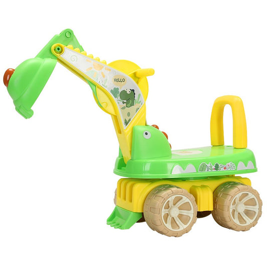 Excavator pentru Copii, Smart, 1-3 Ani, Greutate Portanta 30 kg, Muzica si Lumini, Rotatie 360 Grade, 45 x 31 x 35 cm, 4 Roti, Verde