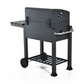 Gratar BBQ pe carbune, capac rabatabil cu termometru, roti transport, 115x46x106 cm, grill 61.5x46x51 cm