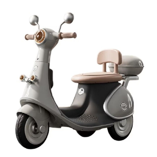 Motocicletă Electrică cu 3 Roti, Smart, Acumulator Încarcare, Anti-Rasturnare, Lumini, Sunete, Baterie 6V 7Ah, Telecomanda, 95x67x36cm, Gri