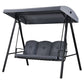 Balansoar gradina, 3 locuri, copertina impermeabila, 205x118x184 cm, gri