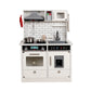 Bucatarie de lemn pentru copii, iluminata, efecte sonore, 4 accesorii incluse, design vintage, 65x97.5x30 cm, alb