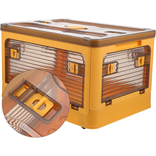 Cutie de depozitare pliabila, Smart, Cu capac, 40 L, Plastic, 47x35x24.5 cm, Portocaliu