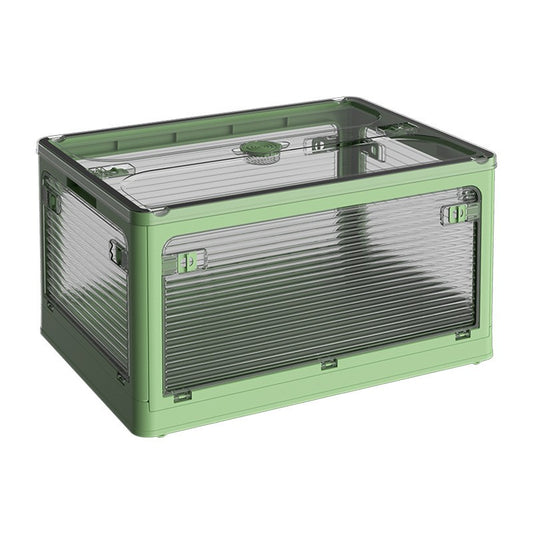 Cutie de depozitare pliabila, Smart, Cu capac, 85 L, Plastic, 60x42x34 cm, Verde