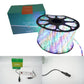 Instalatie Craciun, 100 m, 2400 Led-uri, Furtun Luminos, Multicolor, Transformator, 8 jocuri de lumini, Sectionabila, 220 V, Smart