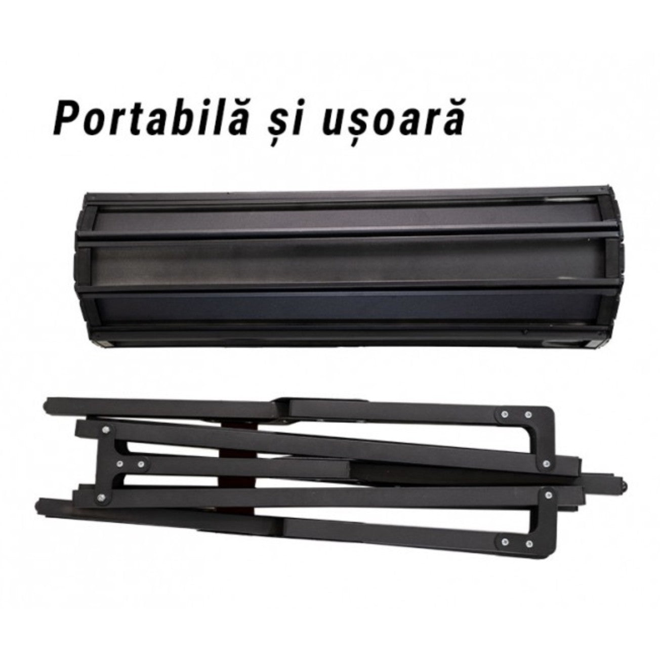 Masa camping, Aluminiu, Pliabila, Smart, 120x60x43cm, Negru