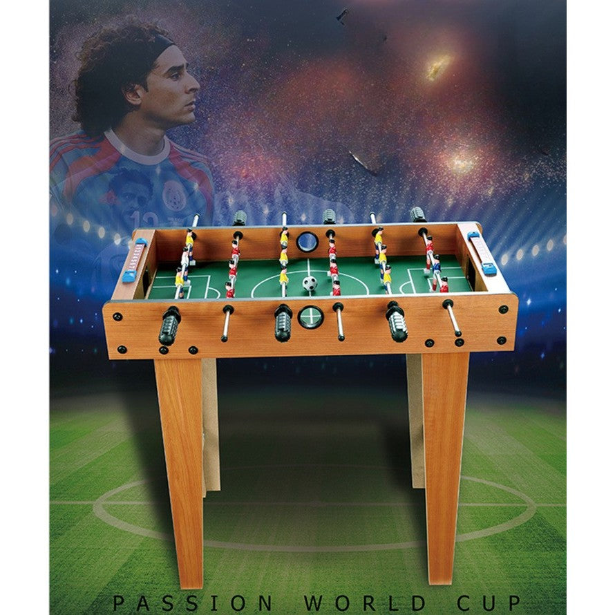 Masa de fotbal cu teren si 18 jucatori Smart, cu tablou pentru scor, din metal, lemn si ABS, cu Picioare, 69 x 34 x 65 cm, pentru copii si adulti