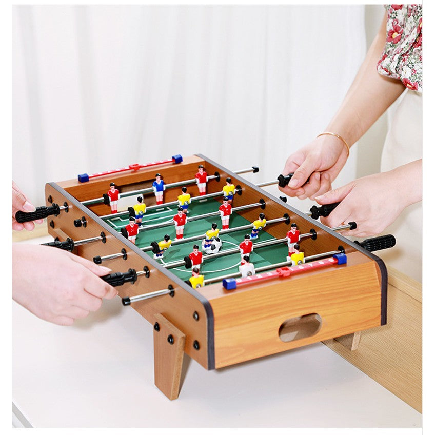Masa de fotbal cu teren si 18 jucatori Smart, cu tablou pentru scor, din metal, lemn si ABS, cu Picioare, 69 x 34 x 65 cm, pentru copii si adulti