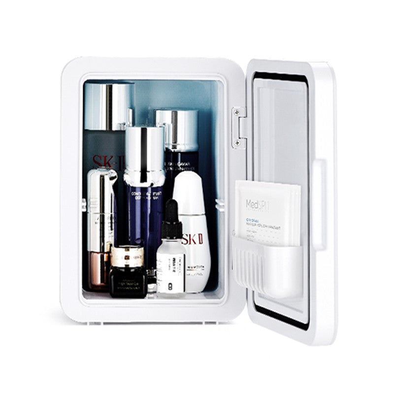 Mini frigider cosmetice, Smart, dubla functie de incalzire/racire, portabil, 8L, alb