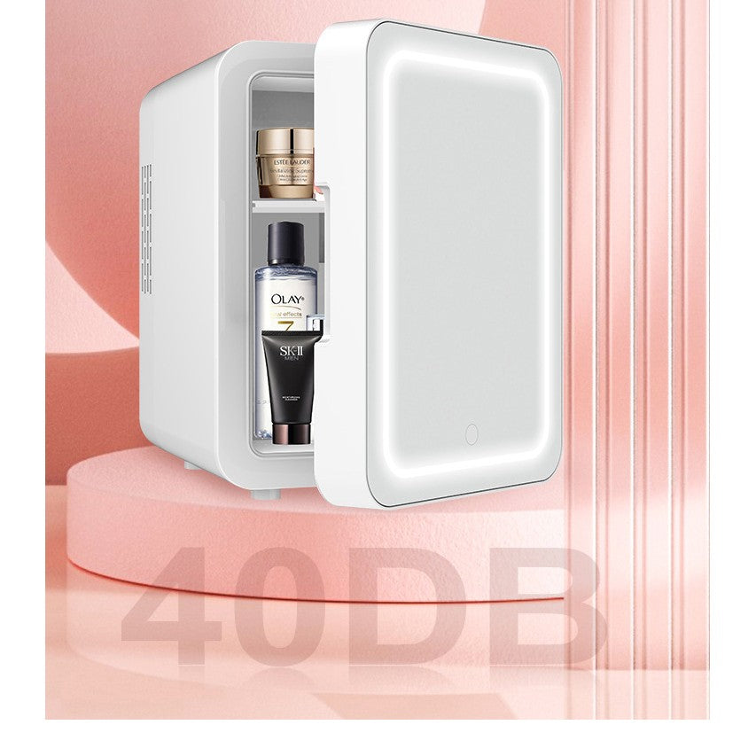 Mini frigider cosmetice, Smart, dubla functie de incalzire/racire, portabil, 8L, alb