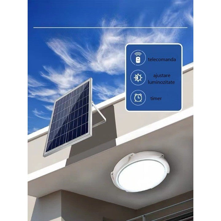 Plafoniera solara Smart, 300 W, diametru 360 MM, cu telecomanda, Lungime prelungitor: 4.6 m, alb rece (Copy)