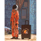 Troler de Calatorie, Smart, 56 x 35 x 22 cm, 4 Roti, Maner Reglabil, din ABS, cu Fermoar, Blocare cu Cod, Impermeabil, Model Astronaut, Negru